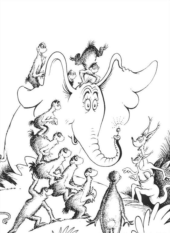 Plansa de colorat cu Horton Dr. Seuss 51 47